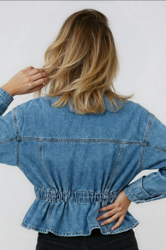 Studded detail v neck denim jacket DAME BOHEME