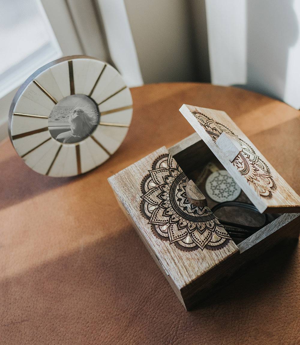 Mandala Keepsake Box - Mango Wood, Fair Trade DAME BOHEME