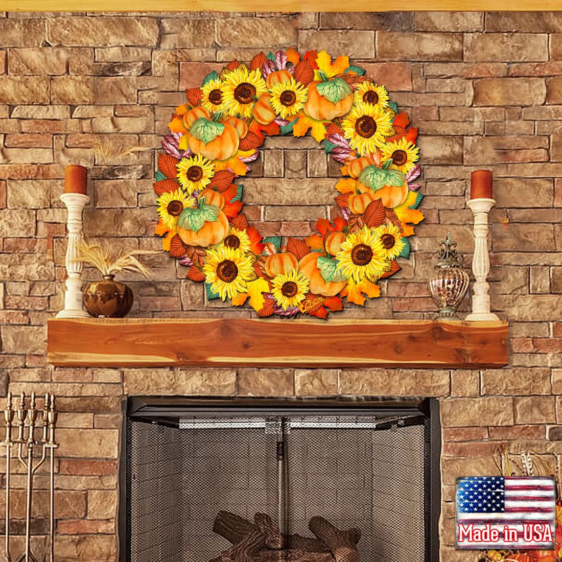 Fall Holiday Door Wreath by G. DeBrekht - Thanksgiving Halloween Decor - 8185305H DAME BOHEME