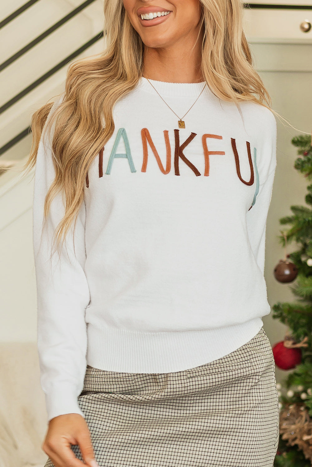 Thankful Embroidered Sweater DAME BOHEME