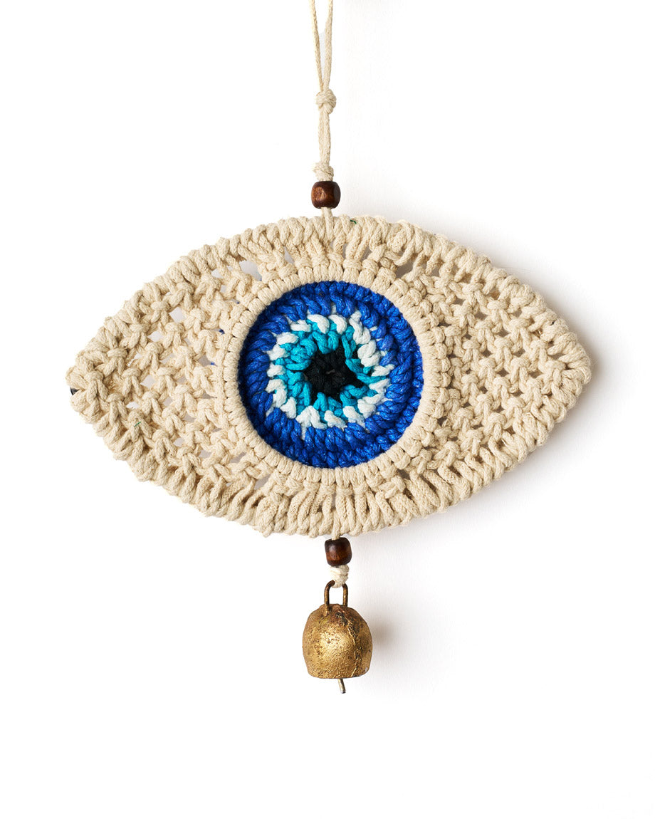 Buna Evil Eye Macrame Wall Hanging - Handmade, Fair TradeĀ DAME BOHEME