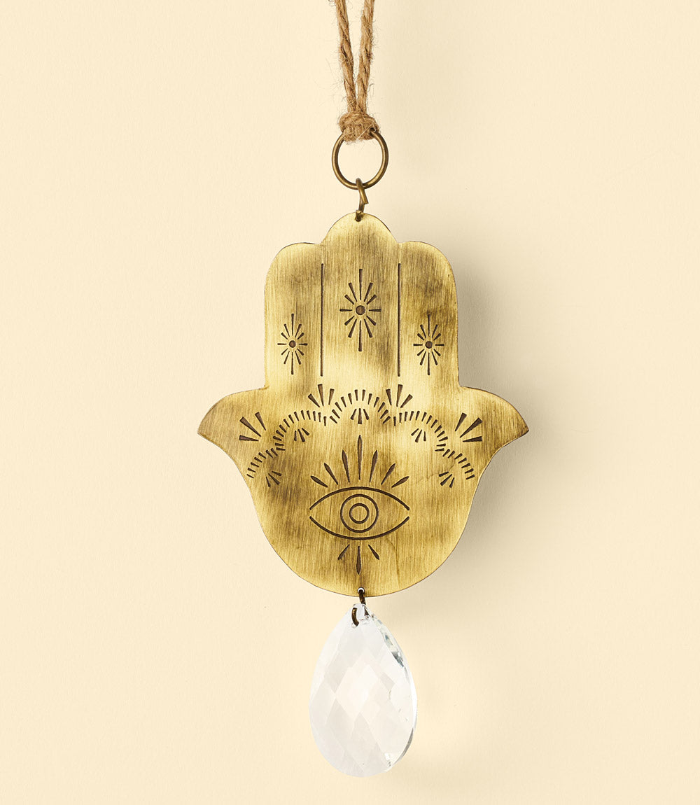 Surya Hamsa Engraved Brass Suncatcher DAME BOHEME