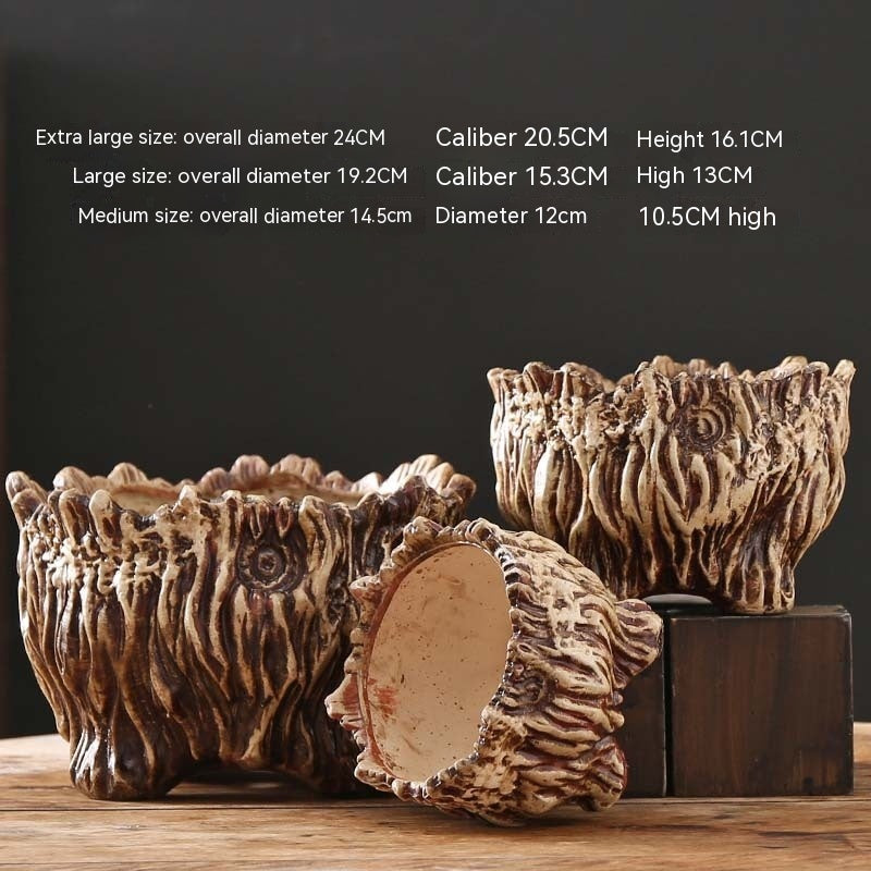 Large Ceramic Flower Pot with Tree Root Design DAME BOHEME