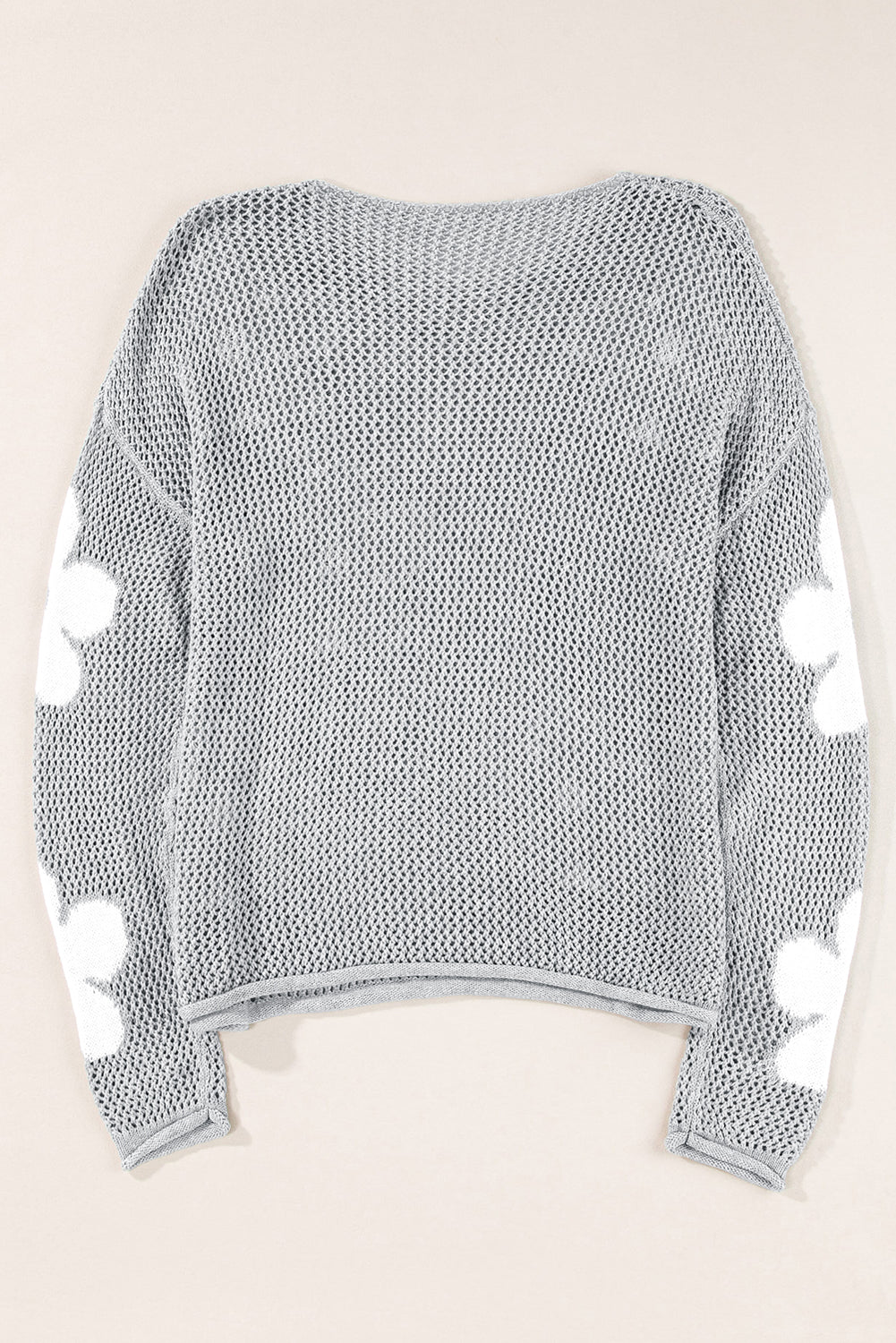 Dulce Big Flower Hollowed Knit Drop Shoulder Sweater DAME BOHEME