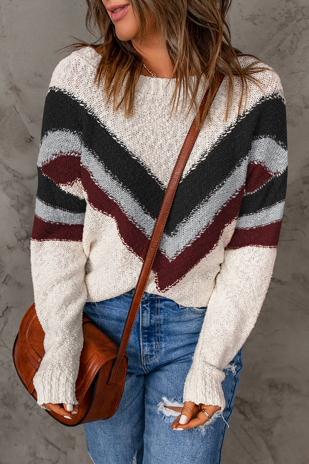 Cecilia Chevron Striped Sweater DAME BOHEME