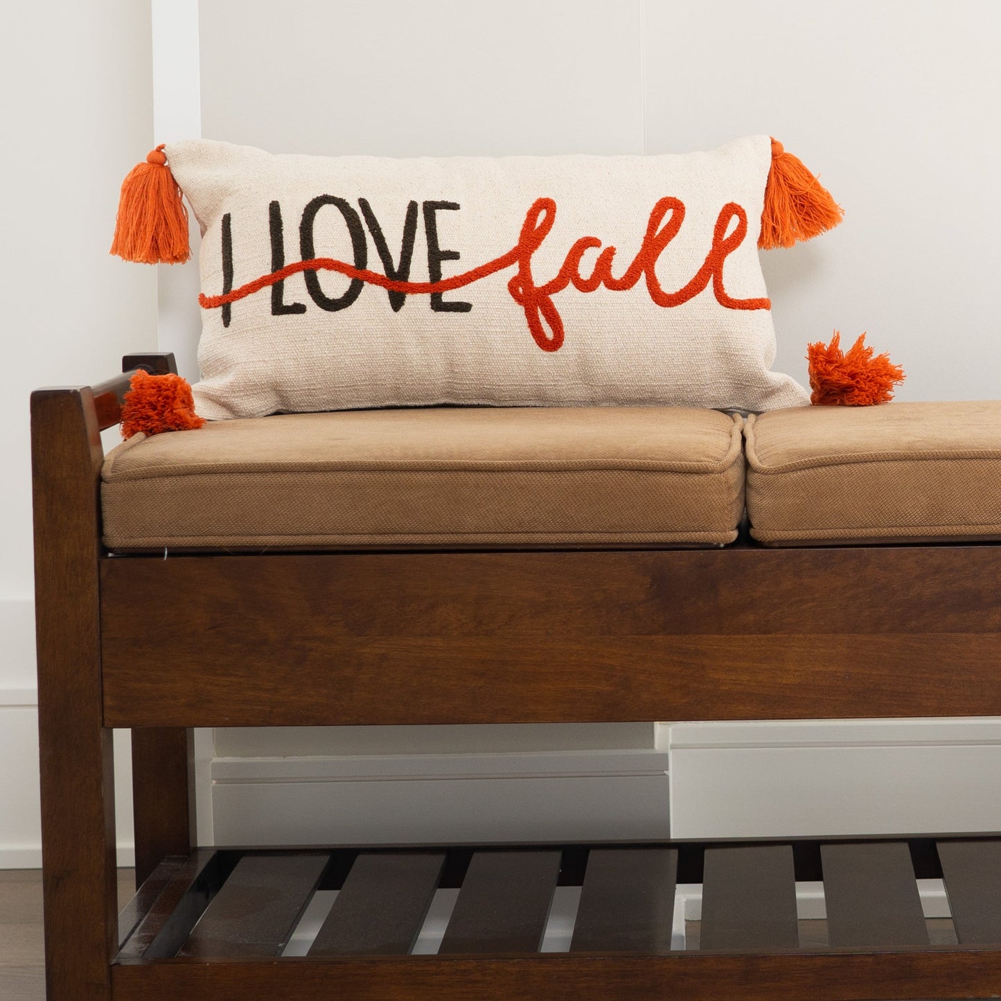 Halloween 12x22" I Love Fall Embroidered Lumbar Pillow DAME BOHEME