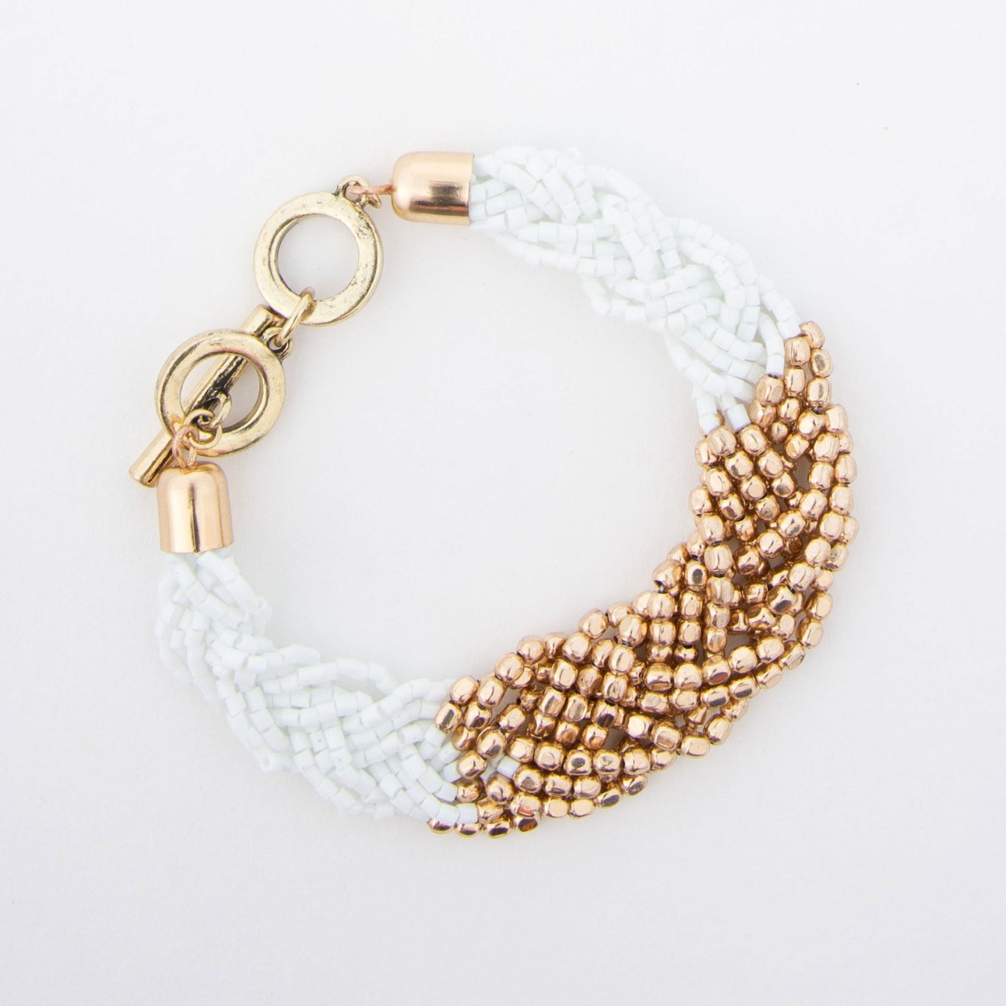 Camila Braided Seed Bead Toggle Bracelet DAME BOHEME