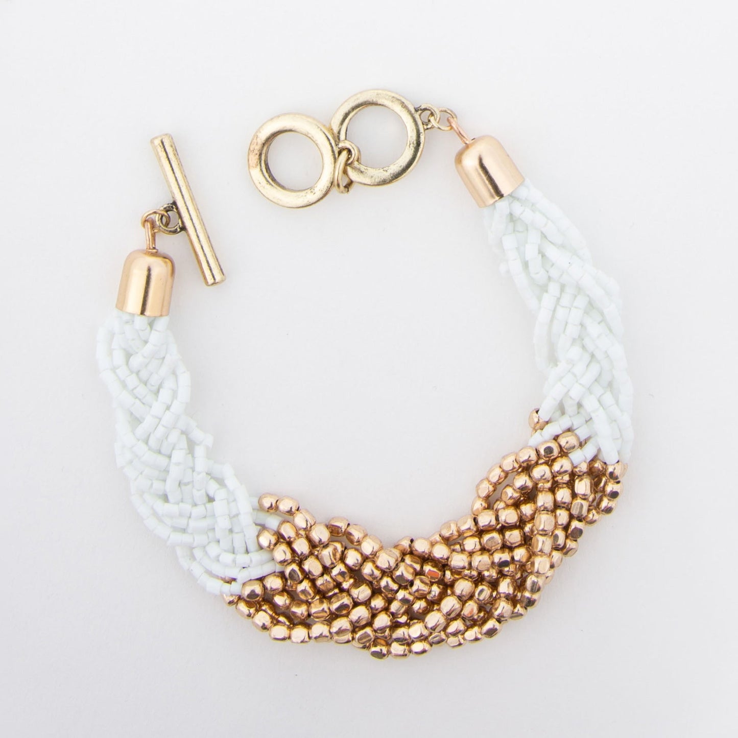 Camila Braided Seed Bead Toggle Bracelet DAME BOHEME