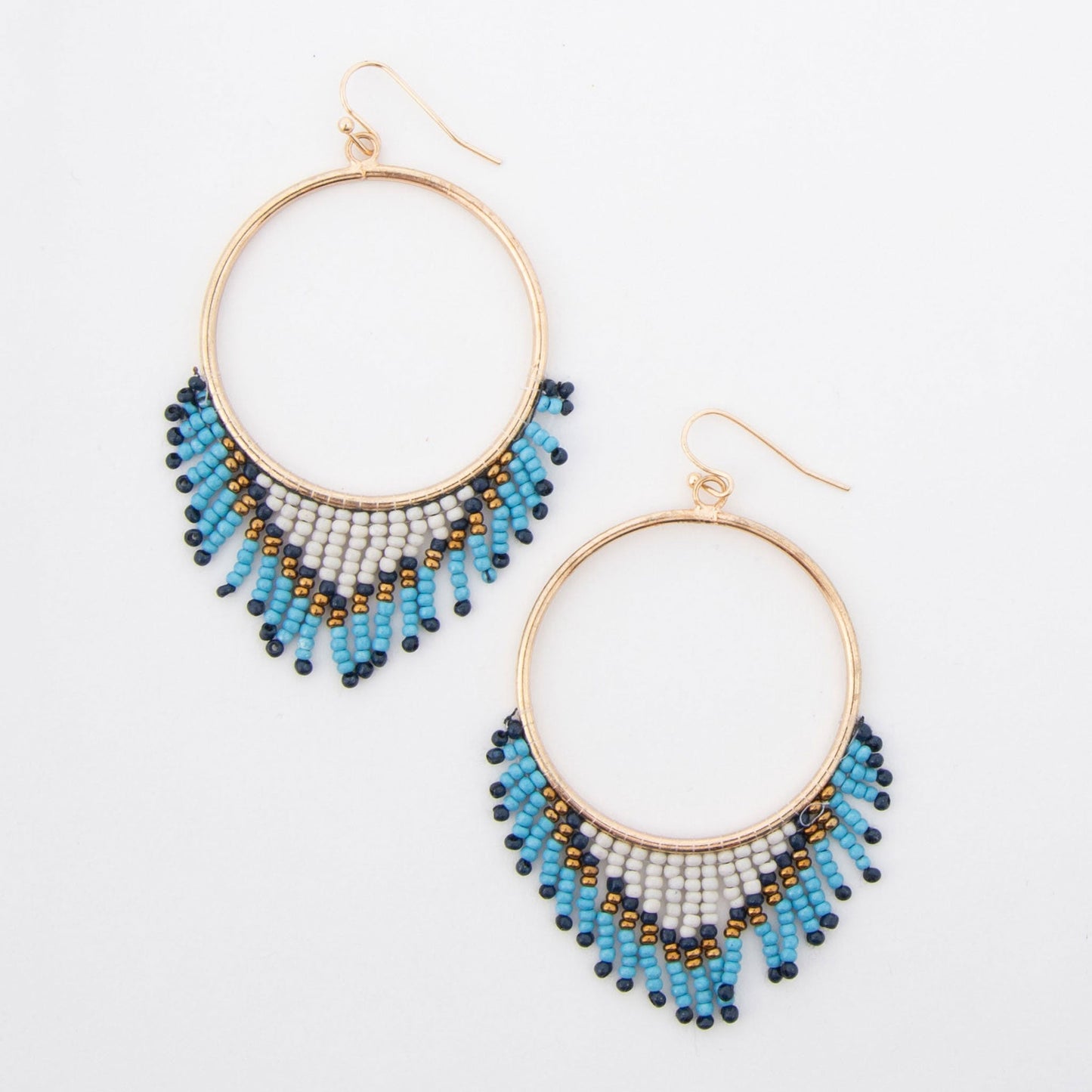Irie Beaded Chandelier Hoop Drop Earrings DAME BOHEME