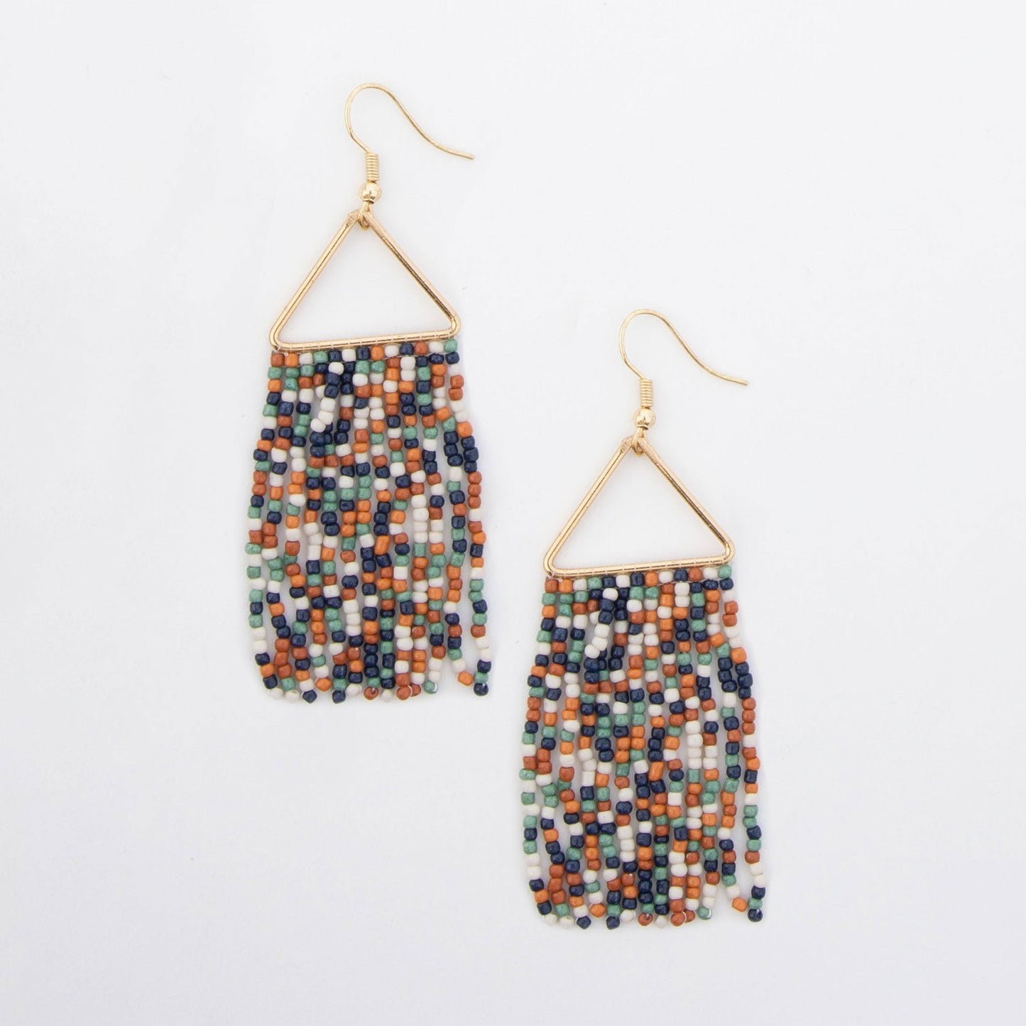 Irie Seed Bead Triangle Chandelier Earrings DAME BOHEME