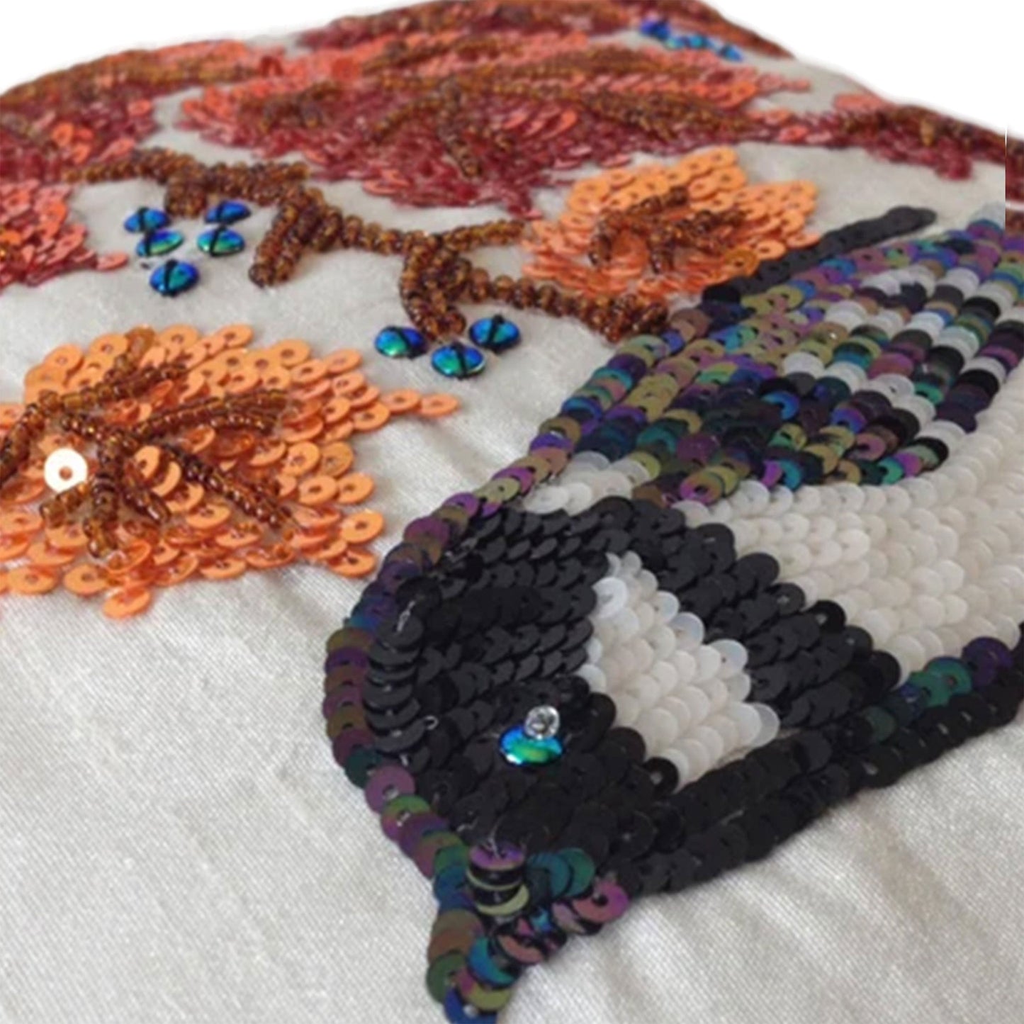 Autumn Leaves and Bird Pillow DAME BOHEME
