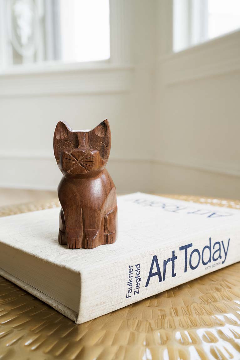 Cat Eyeglass Holder Stand - Hand Carved Wood, Sustainably Made DAME BOHEME