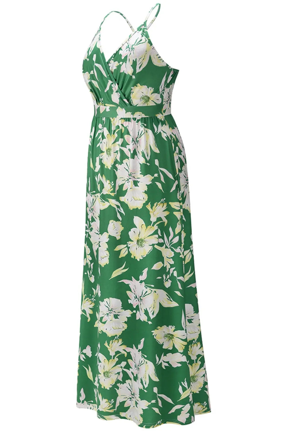 Crisscross Printed Surplice Cami Maxi Dress Trendsi