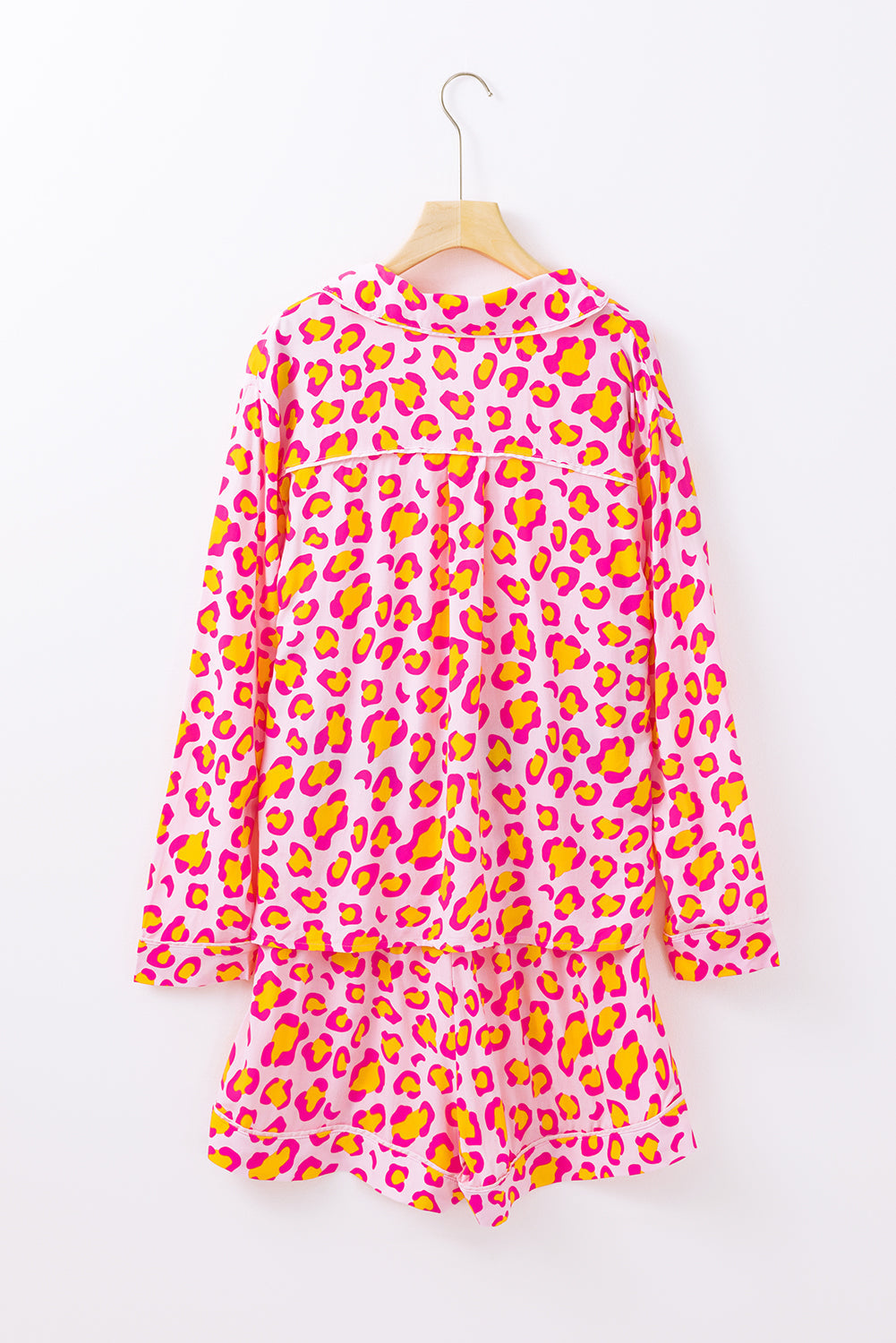 Leopard Long Sleeve Shirt and Shorts Pajama SetĀ DAME BOHEME