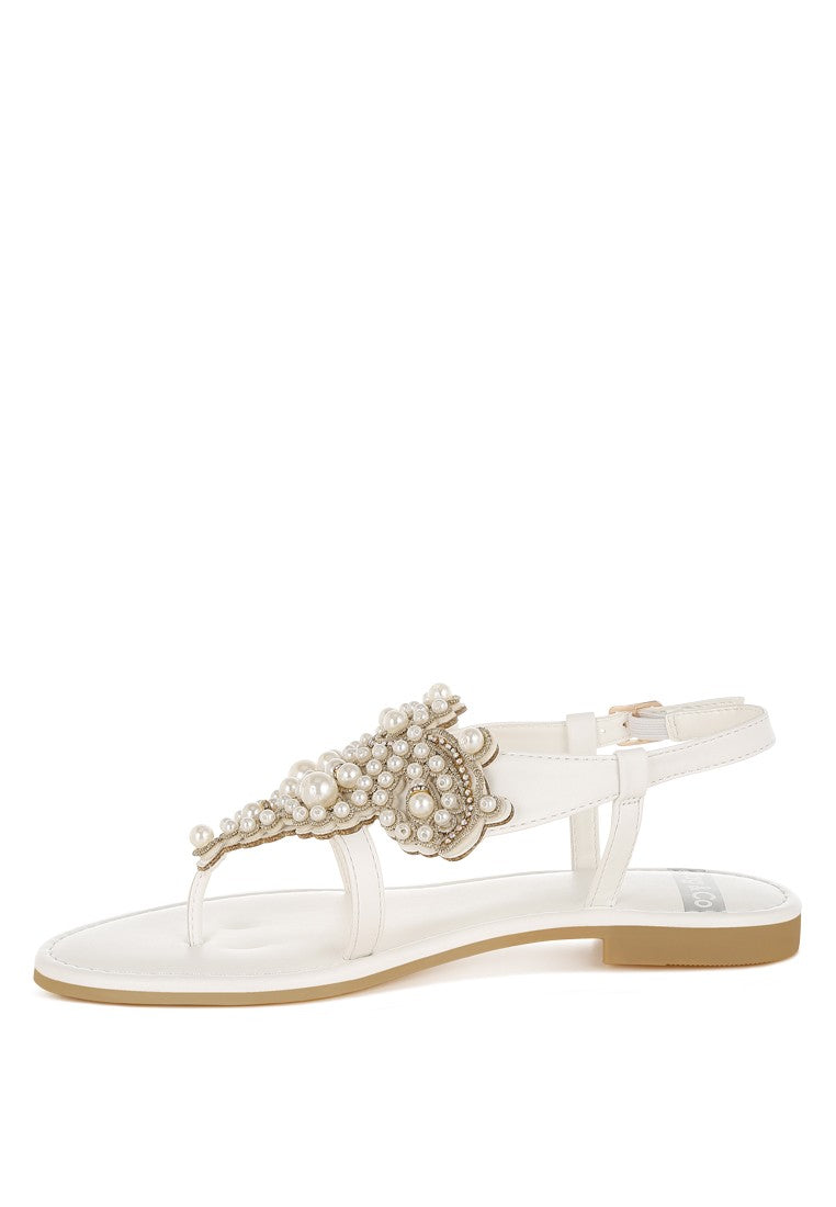 Nayasa Pin Buckle Pearls Embellished Flats Rag Company