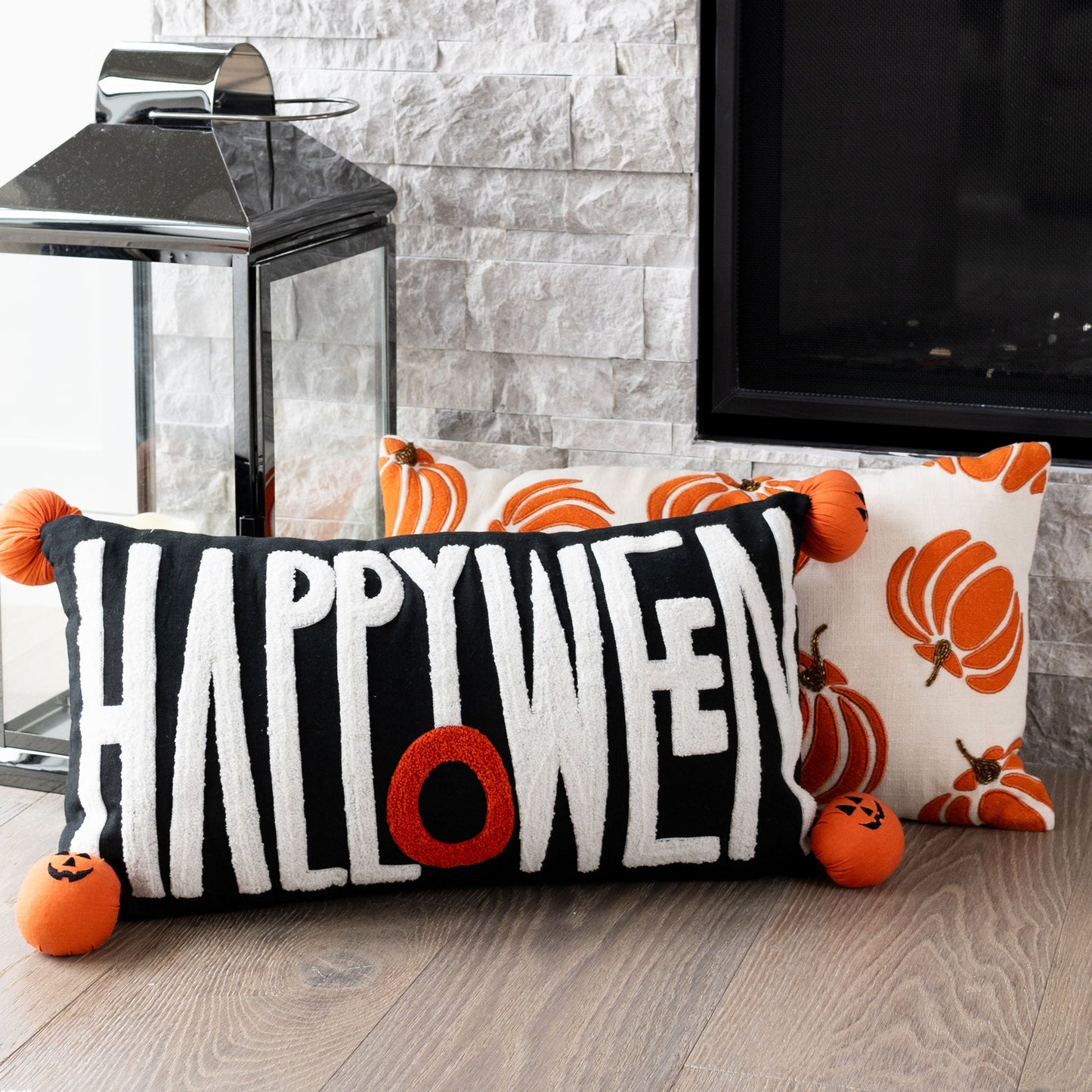 Happy Halloween 12x22 Embroidered Lumbar Pillow DAME BOHEME