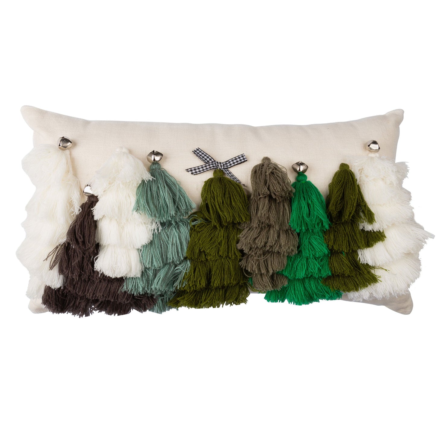 Christmas Tassel Trees 12x22 Lumbar Pillow DAME BOHEME