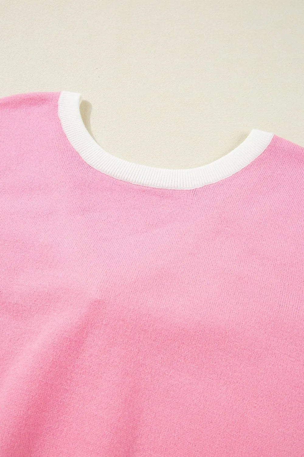 Bow Back Round Neck Short Sleeve Knit Top DAME BOHEME