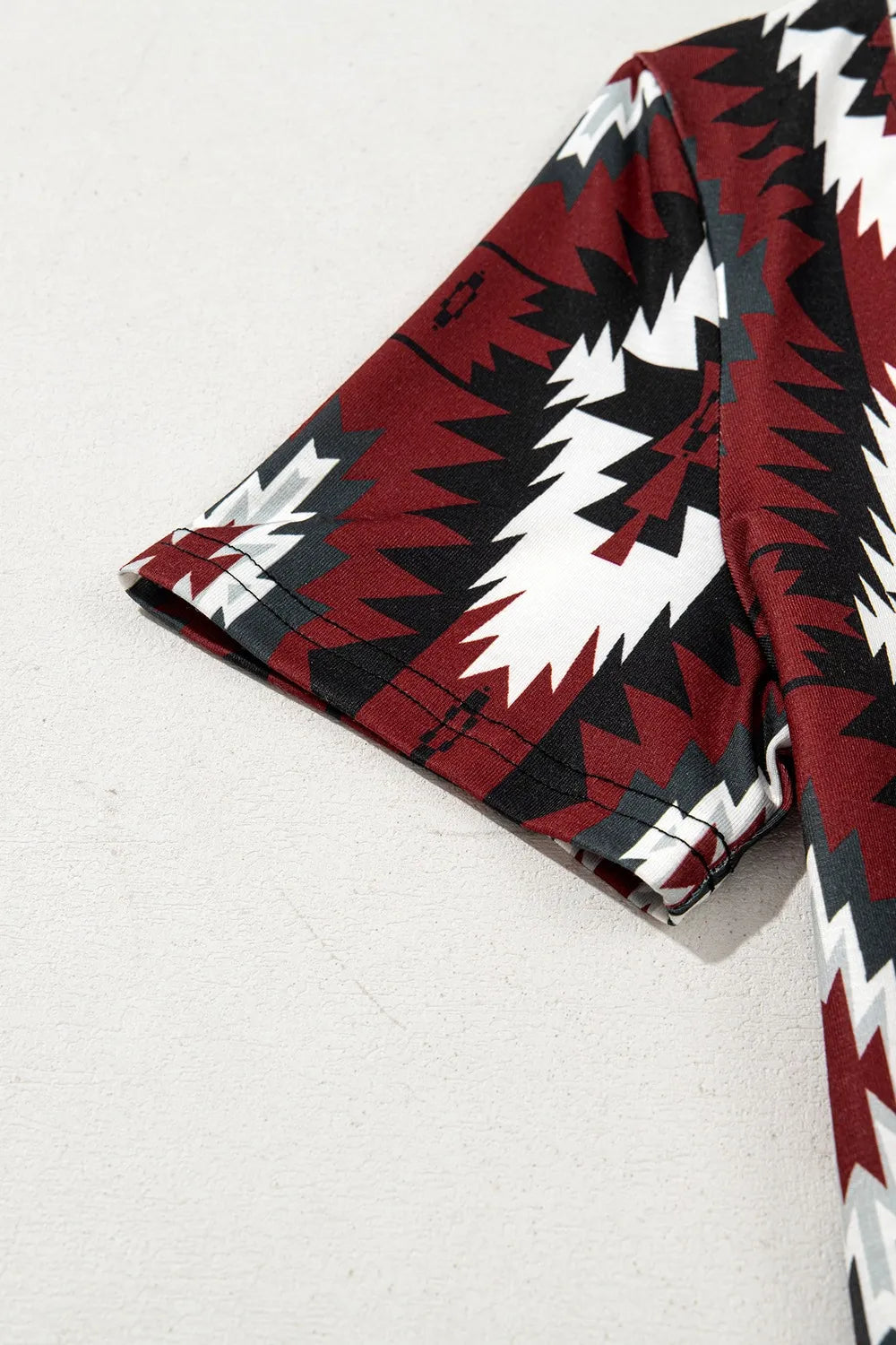 Aztec Print V-Neck Midi Dress Trendsi