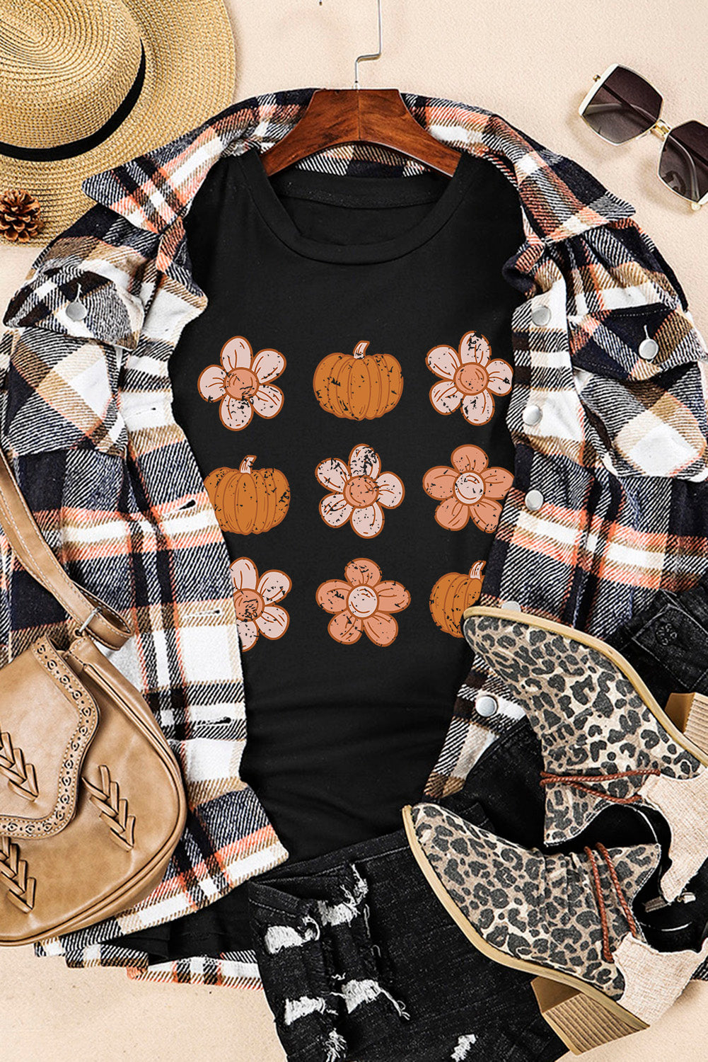 Molly Pumpkin Flower Graphic Top DAME BOHEME
