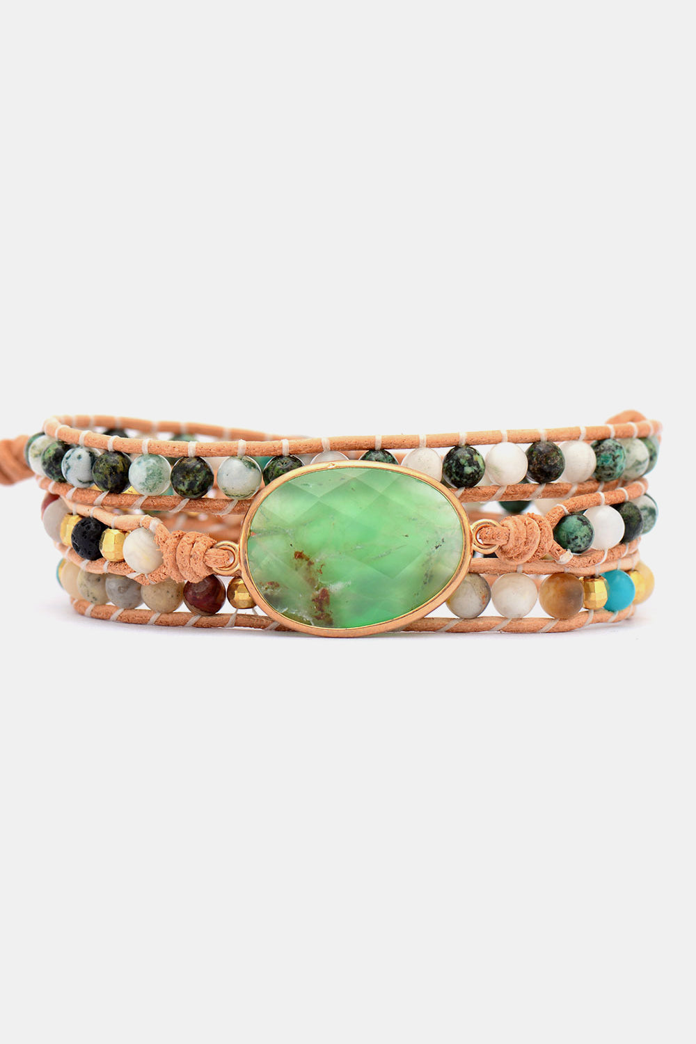 Natural Stone & Agate Layered Bracelet Trendsi