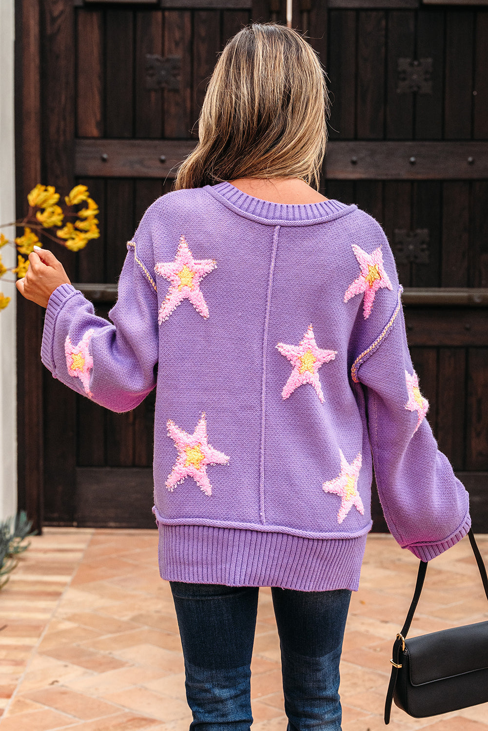Aubrey Brushed Star Oversize Sweater DAME BOHEME