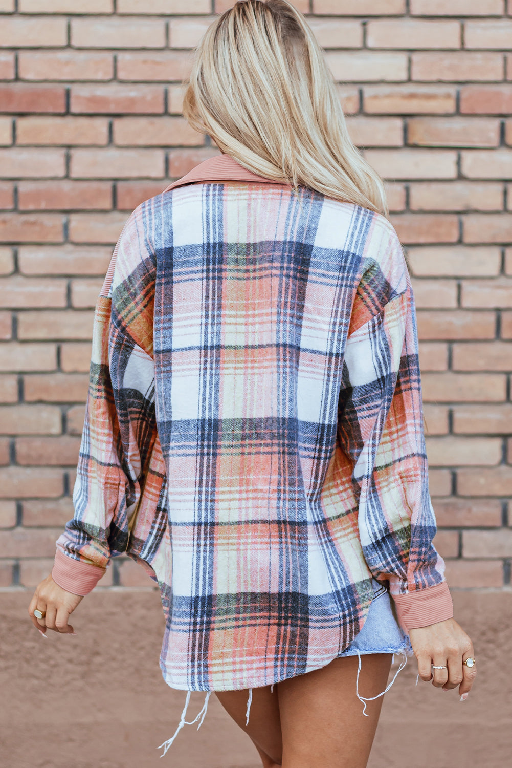 Nancy Plaid Corduroy Patchwork Shacket DAME BOHEME