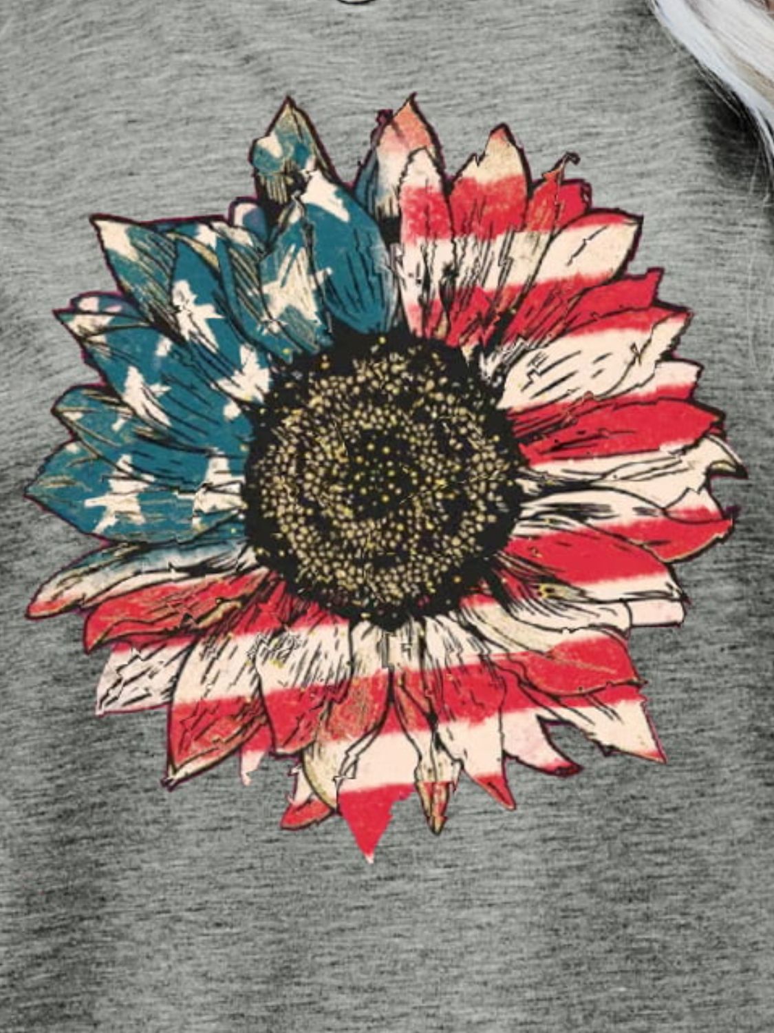 US Flag Flower Graphic Tee DAME BOHEME