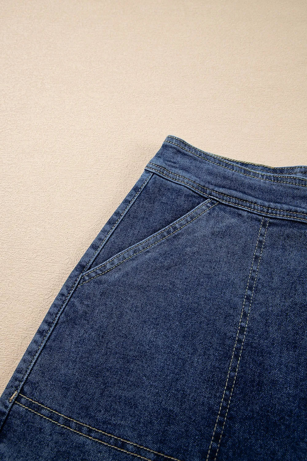Asymmetrical Denim Skort with Pockets Simply Love