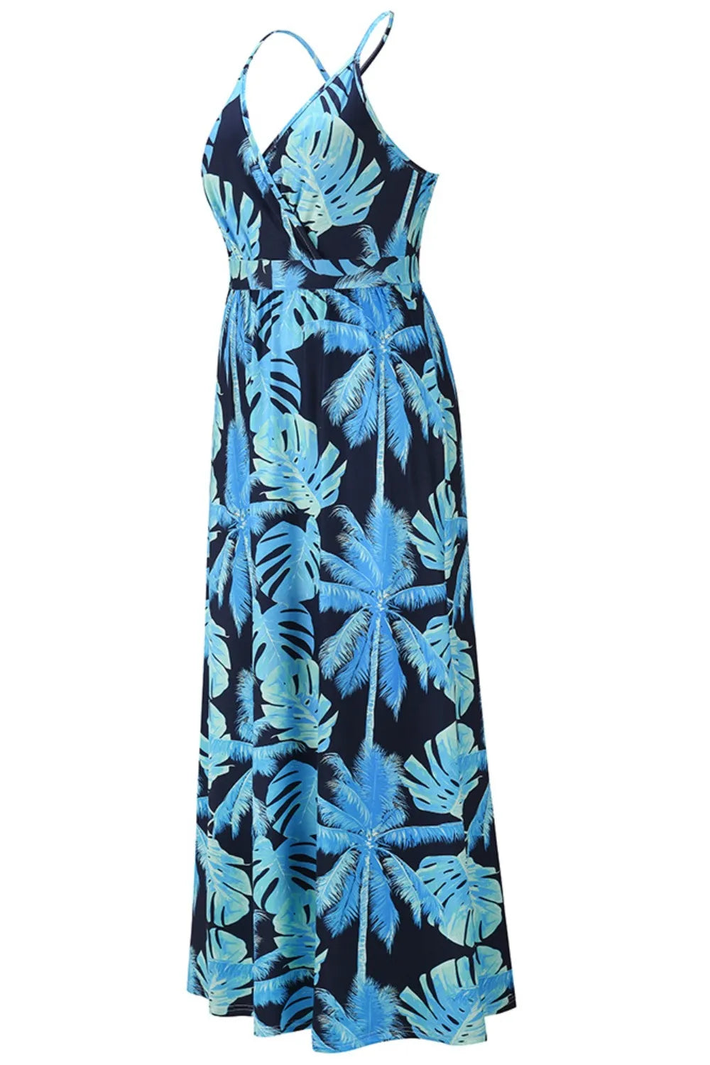 Crisscross Printed Surplice Cami Maxi Dress Trendsi