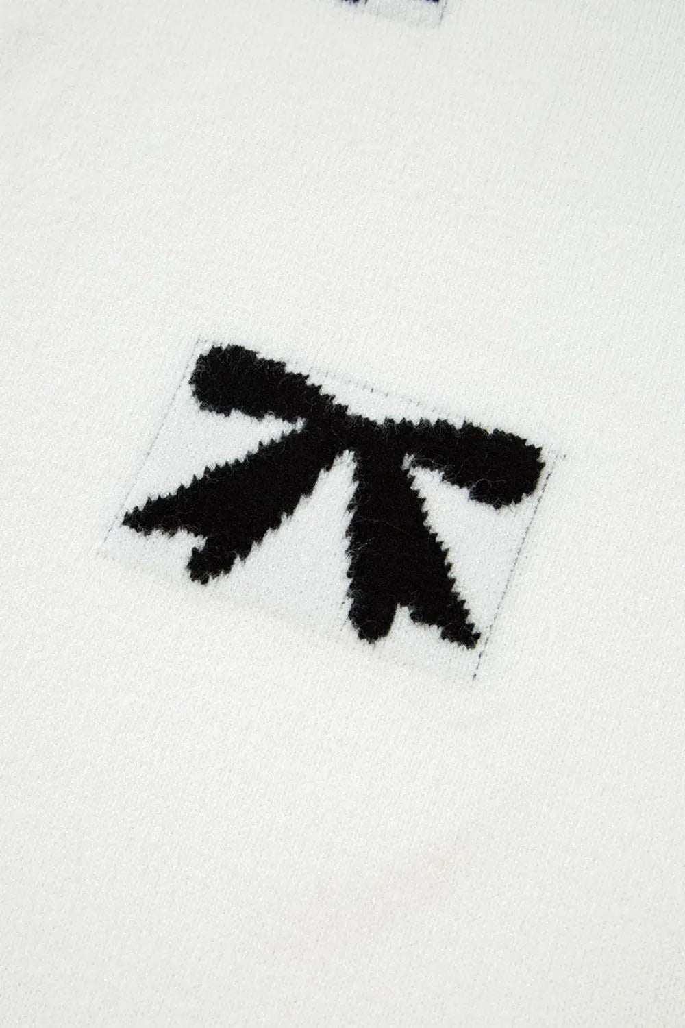 Bow Pattern Knit Short Sleeve Sweater DAME BOHEME