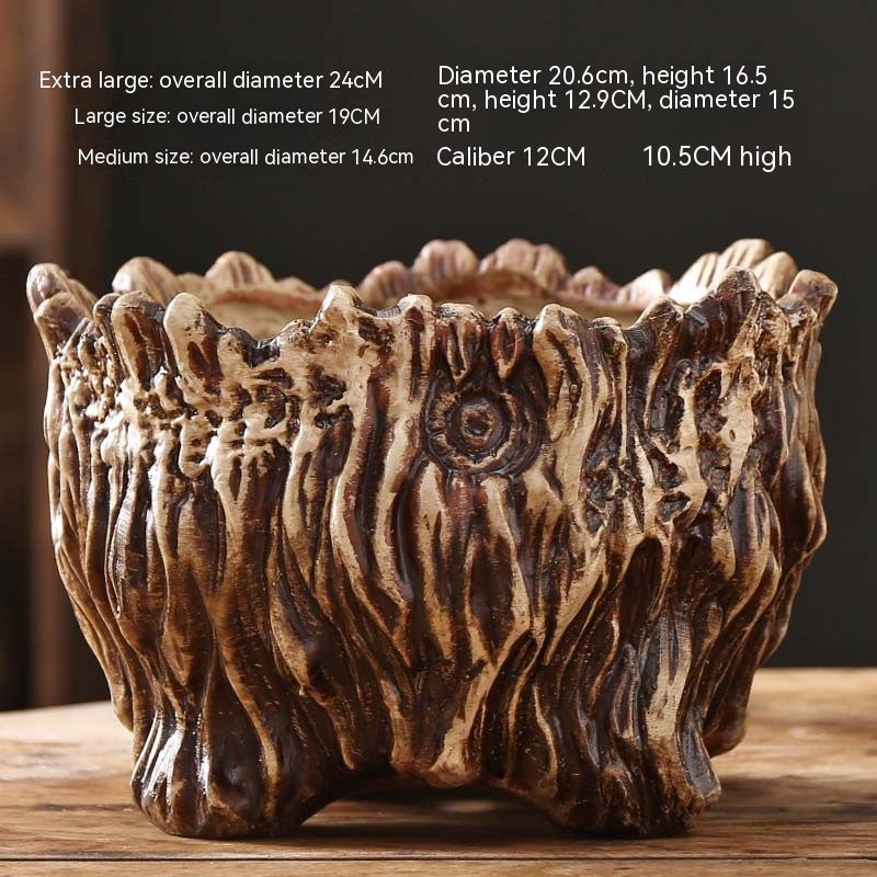 Large Ceramic Flower Pot with Tree Root Design DAME BOHEME
