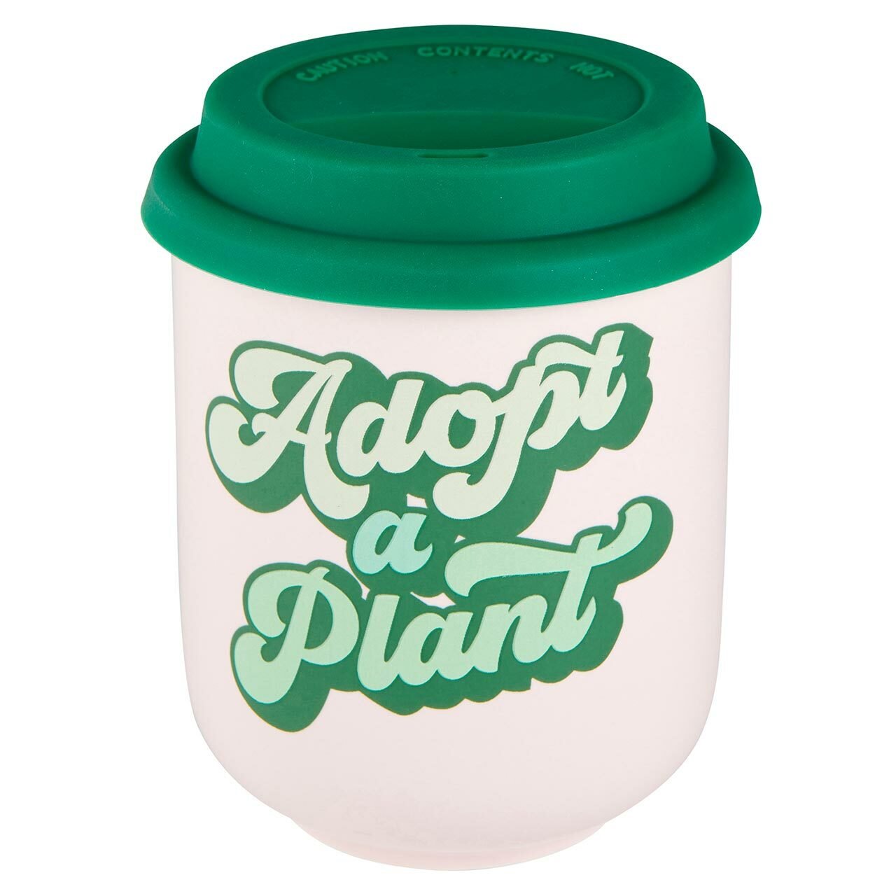 Adopt a Plant Ceramic To Go Mug | Holds 16 oz. | Eco Mug with Silicone Lid and Sleeve DAME BOHEME