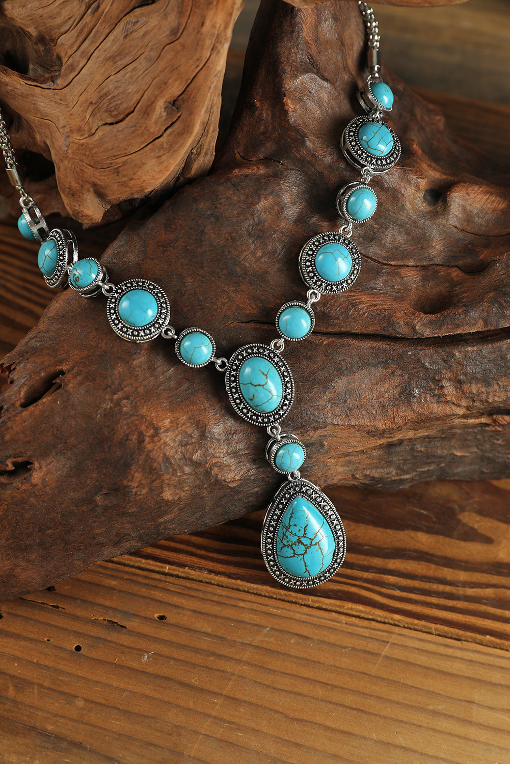 Turquoise Water Drop Accent Necklace DAME BOHEME
