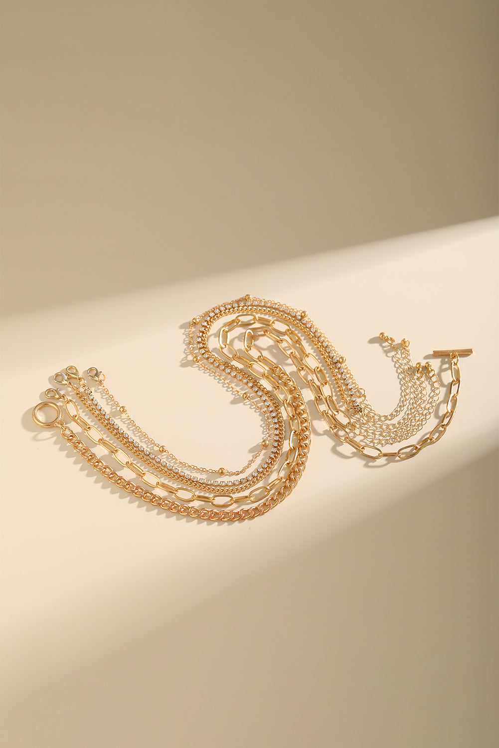 5pcs Layered Chain Collarbone Necklaces Set DAME BOHEME