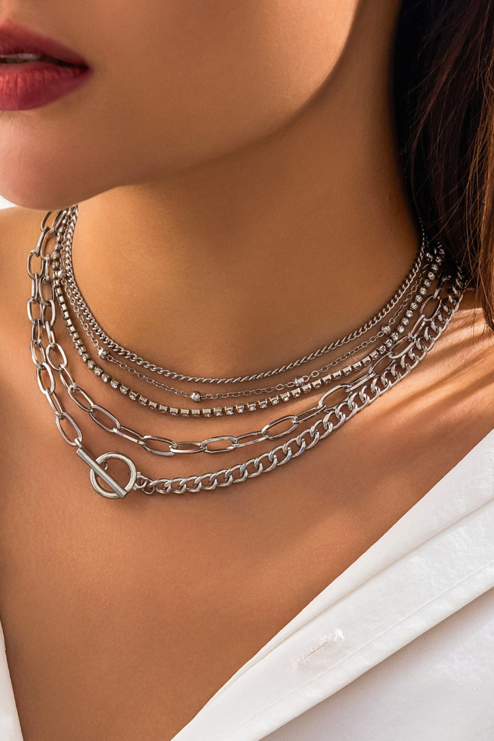 5pcs Layered Chain Collarbone Necklaces Set DAME BOHEME