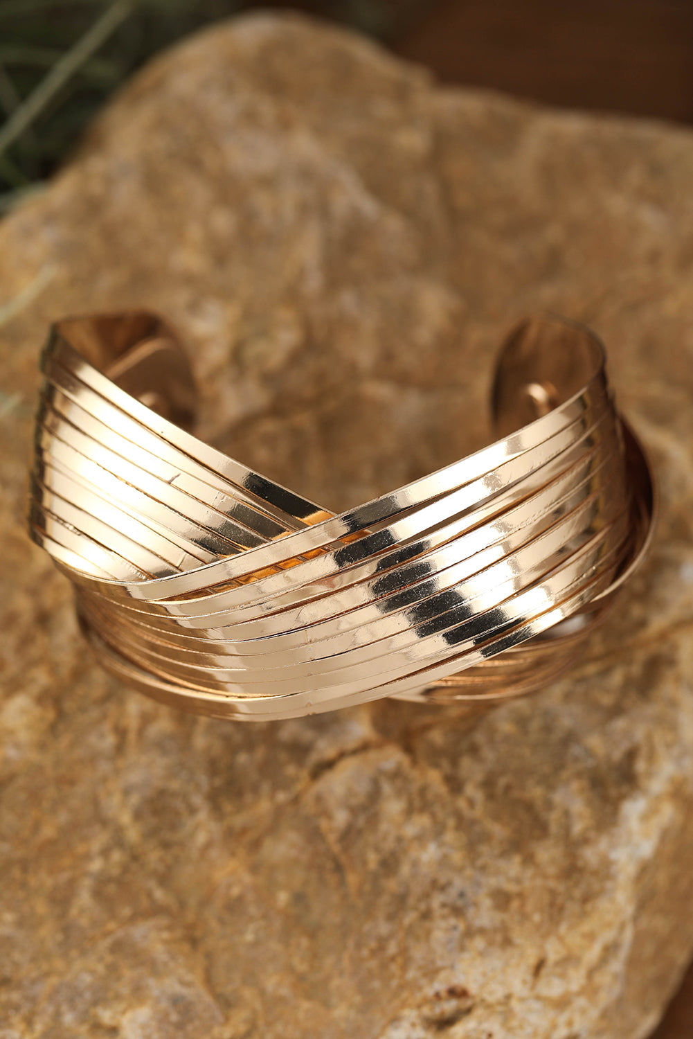 Gold Crossover Cuff Bracelet DAME BOHEME