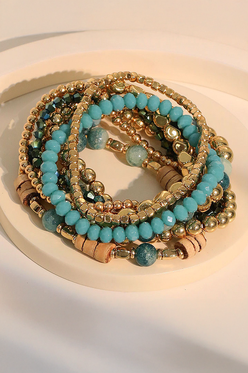 Boho Beaded Multi Layer Elastic Bracelet Set DAME BOHEME