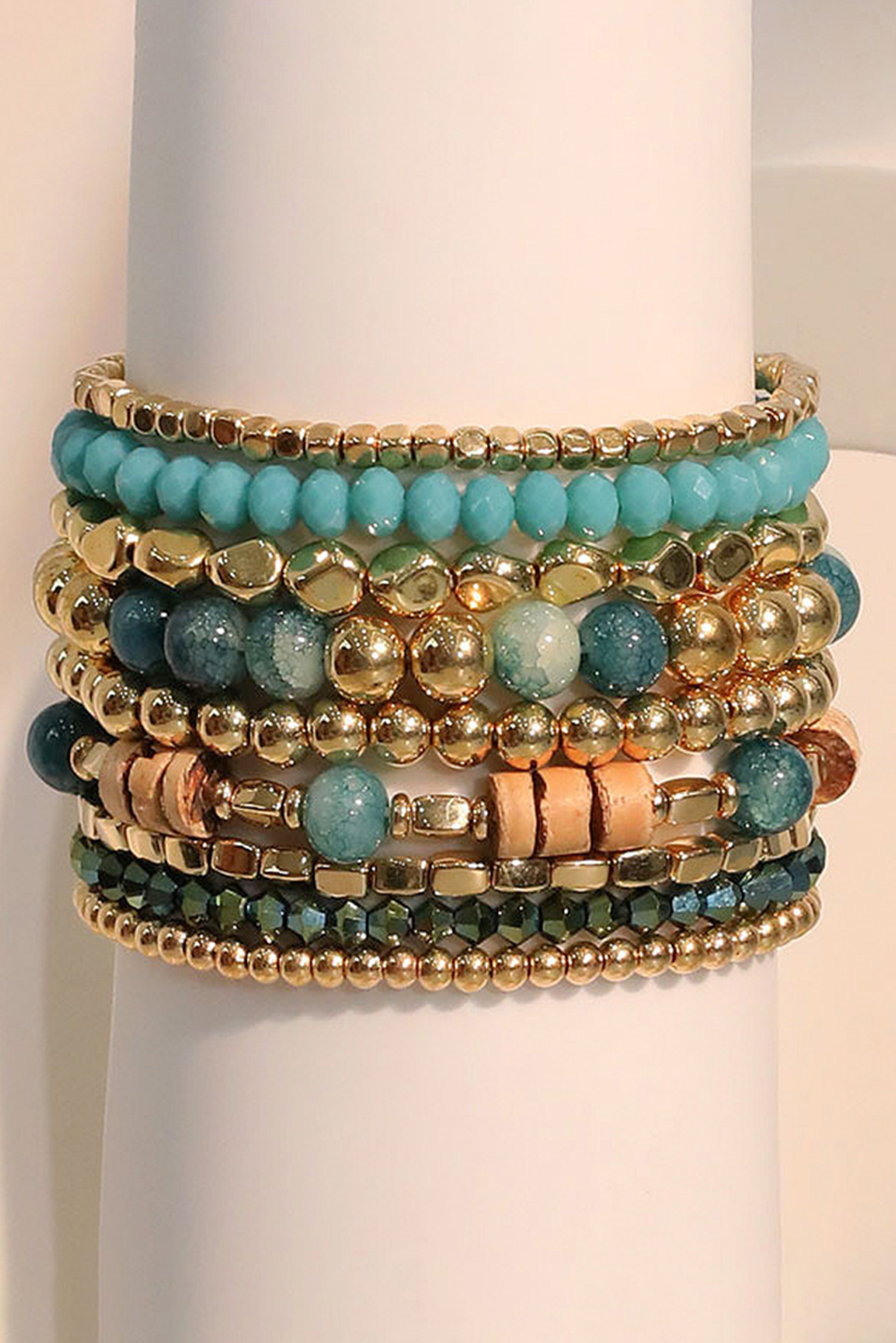 Boho Beaded Multi Layer Elastic Bracelet Set DAME BOHEME