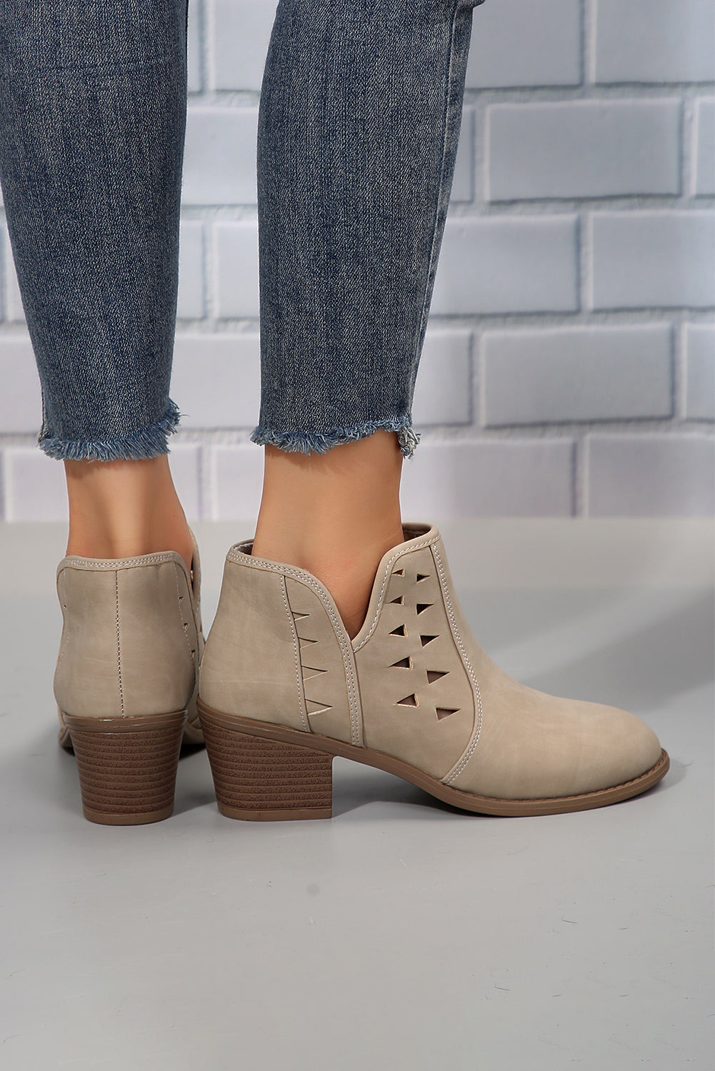 Quinn Cut Out Suede Ankle Boots DAME BOHEME
