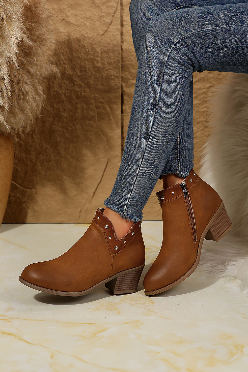 Melody Studded Ankle Boots DAME BOHEME