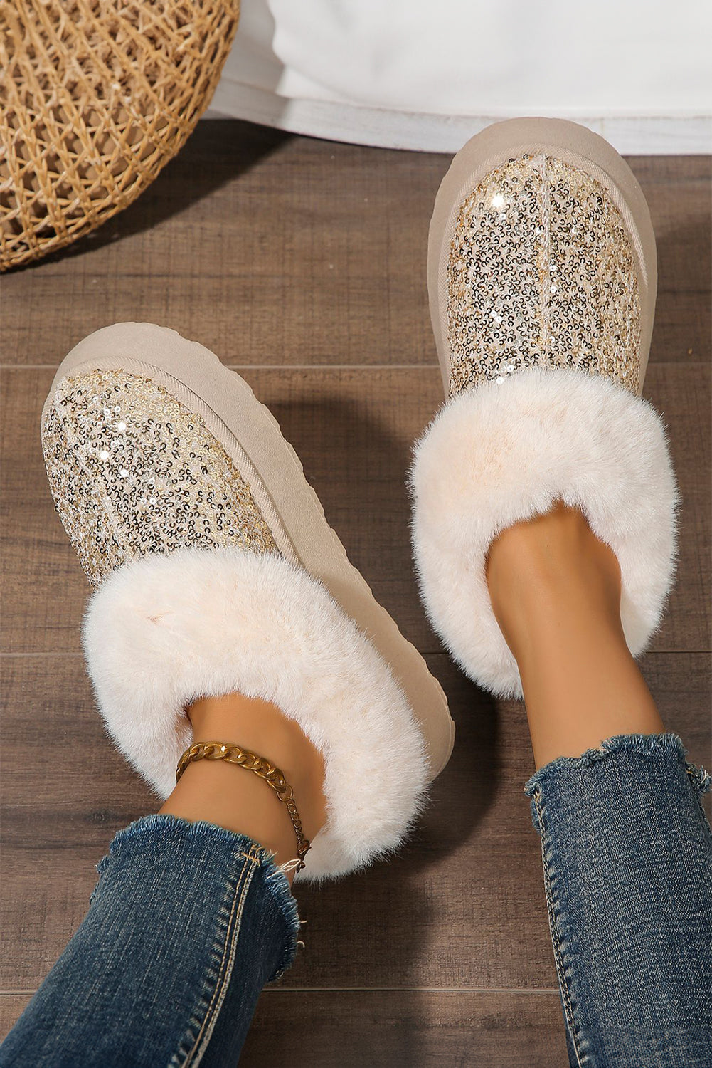 Lucia Sequin Thick Sole Snow Boots DAME BOHEME