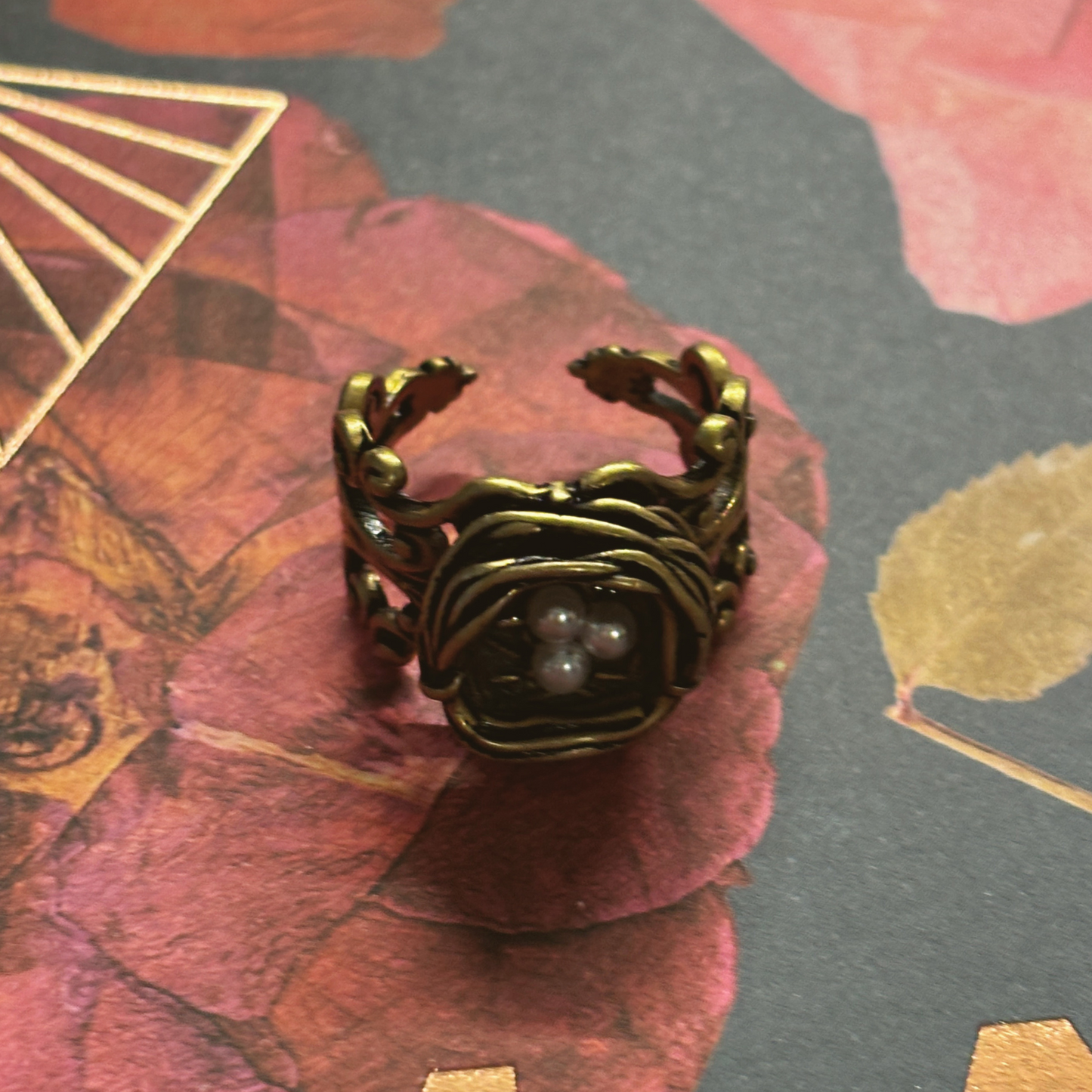 Bird's Nest Ring in Old Gold | Vintage | Adjustable Size DAME BOHEME