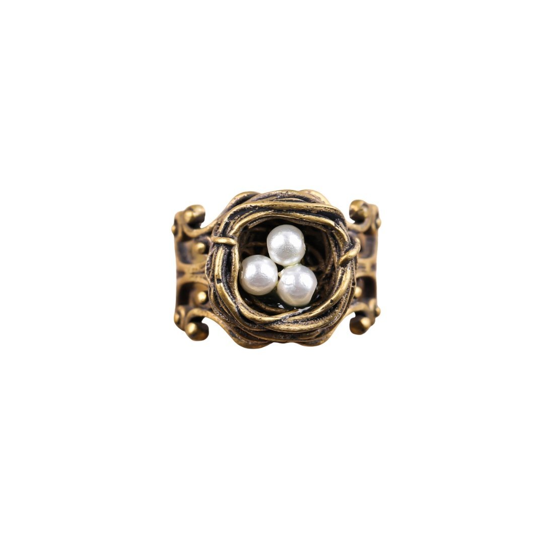 Bird's Nest Ring in Old Gold | Vintage | Adjustable Size DAME BOHEME
