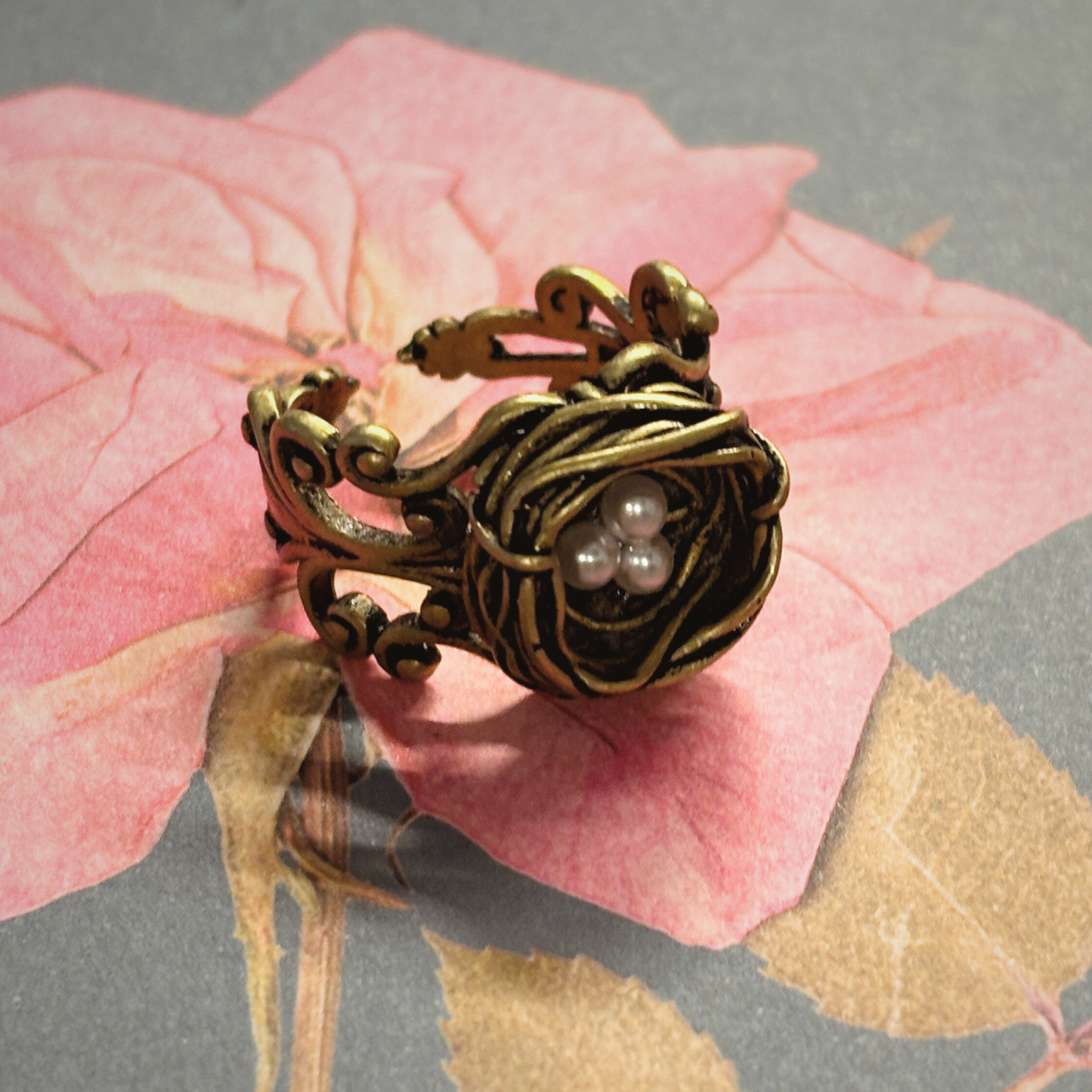 Bird's Nest Ring in Old Gold | Vintage | Adjustable Size DAME BOHEME