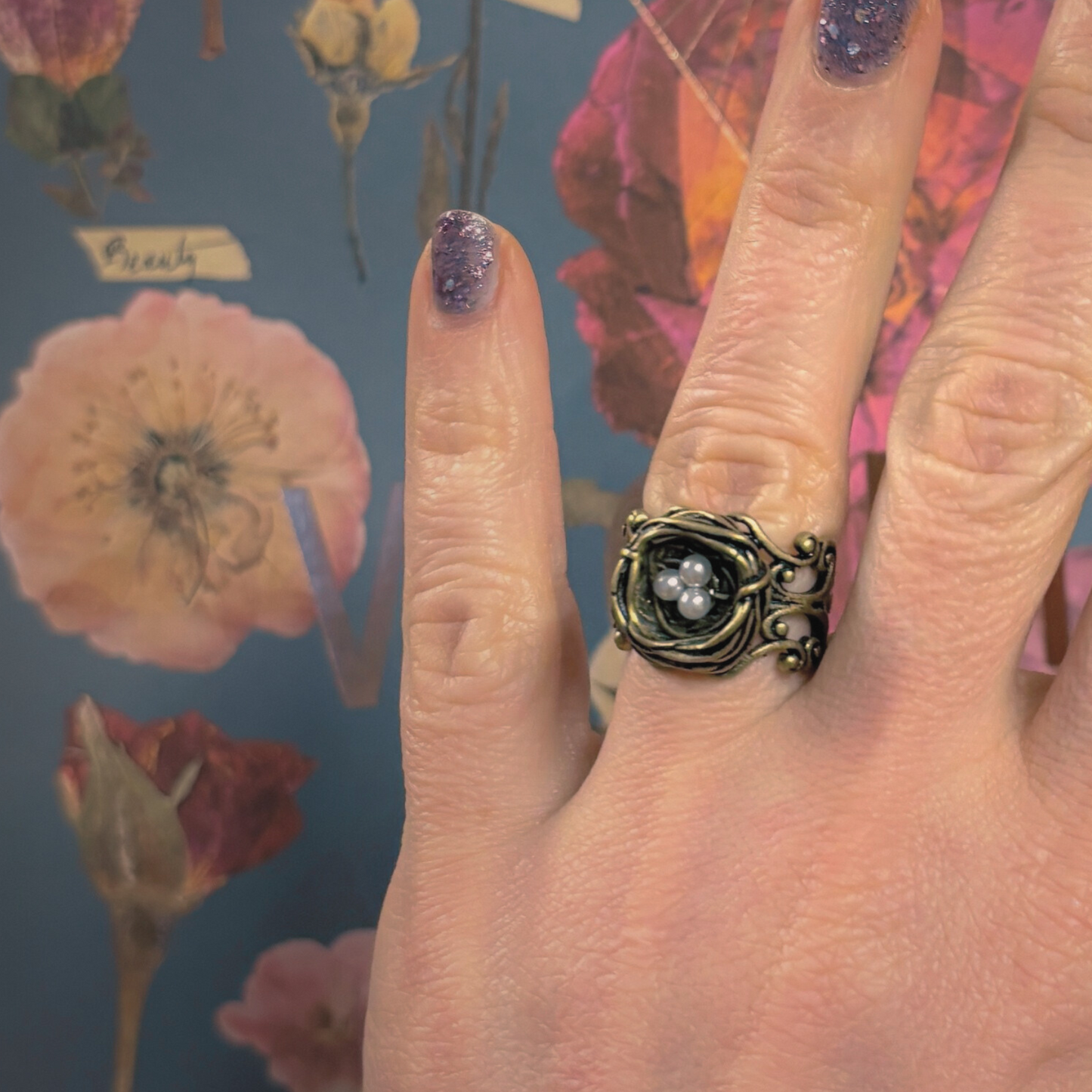 Bird's Nest Ring in Old Gold | Vintage | Adjustable Size DAME BOHEME