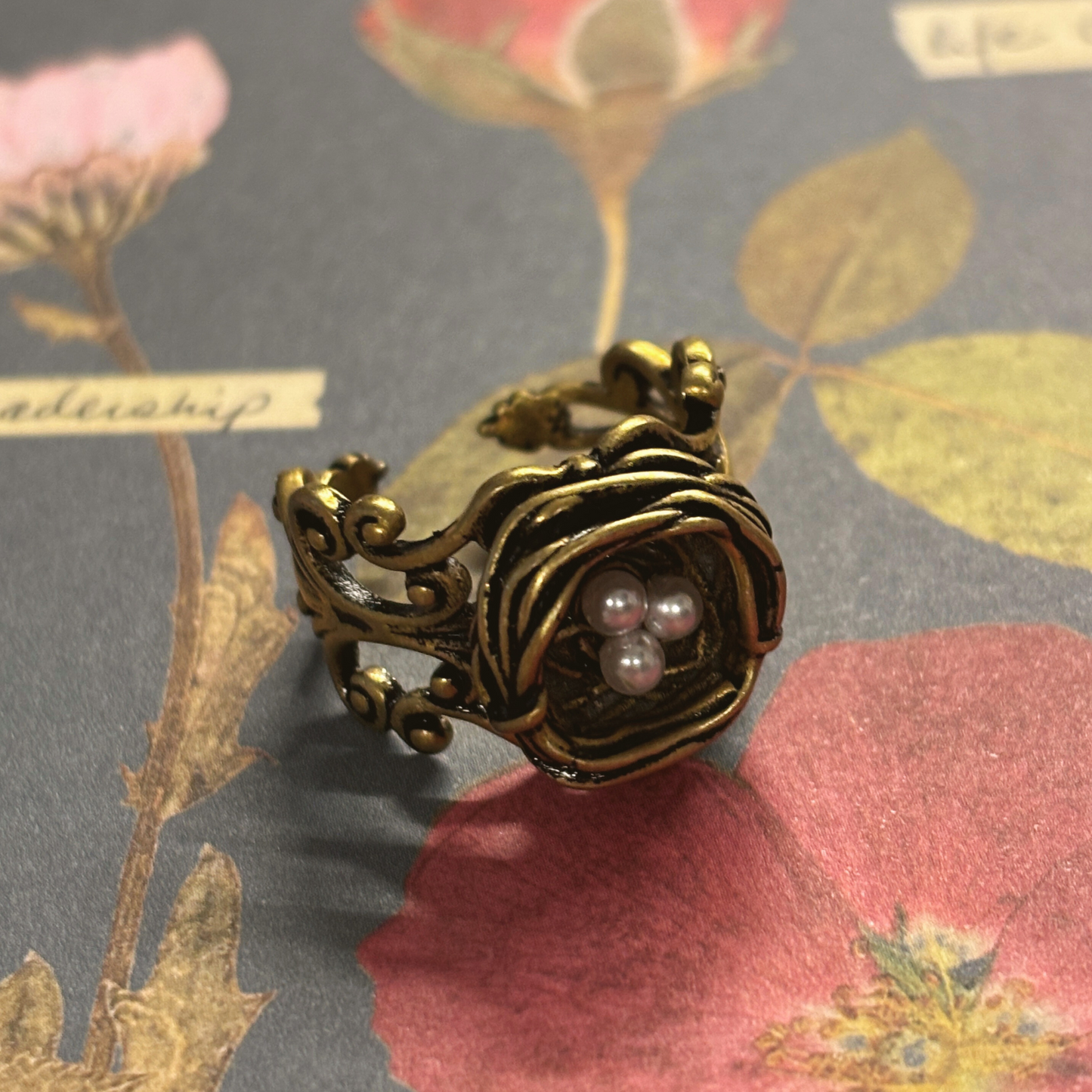 Bird's Nest Ring in Old Gold | Vintage | Adjustable Size DAME BOHEME