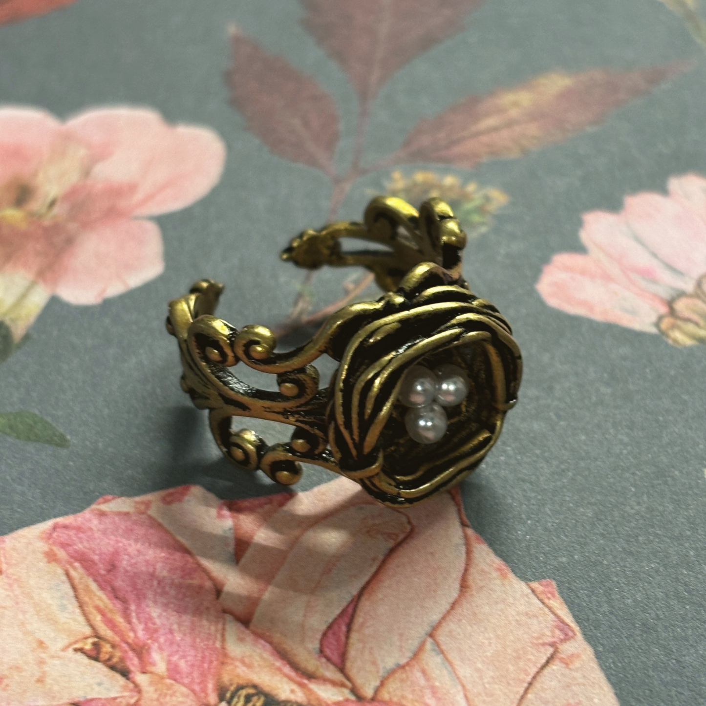 Bird's Nest Ring in Old Gold | Vintage | Adjustable Size DAME BOHEME