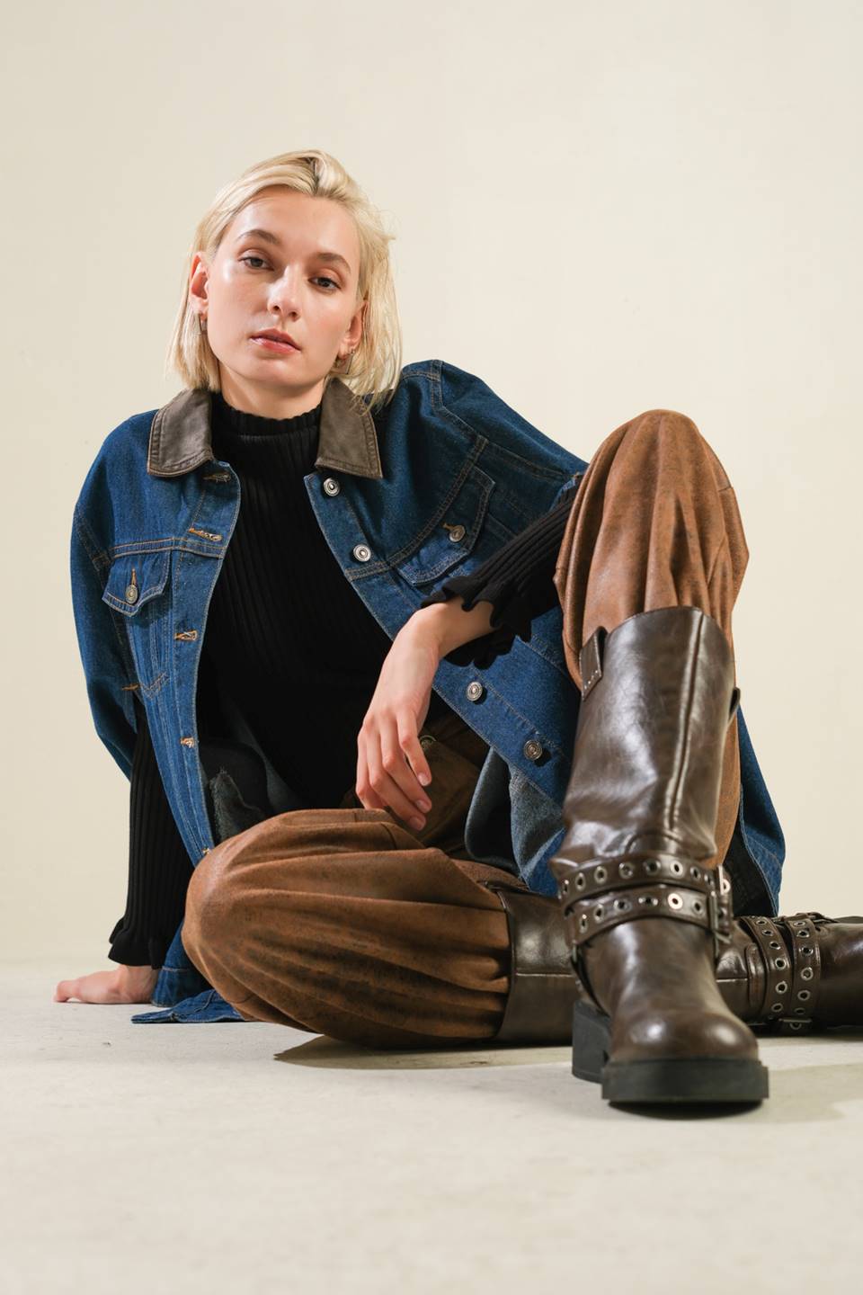 IF THOU MUST LOVE ME DENIM CAPE JACKET DAME BOHEME