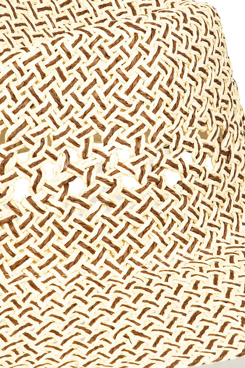 Fame Adjustable Cutout Woven Straw Hat Trendsi